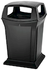TRASH CAN, RUBBERMAID, OUTOOR, FIRE-SAFE, RANGER, BLACK, 45 GALLON THUMBNAIL